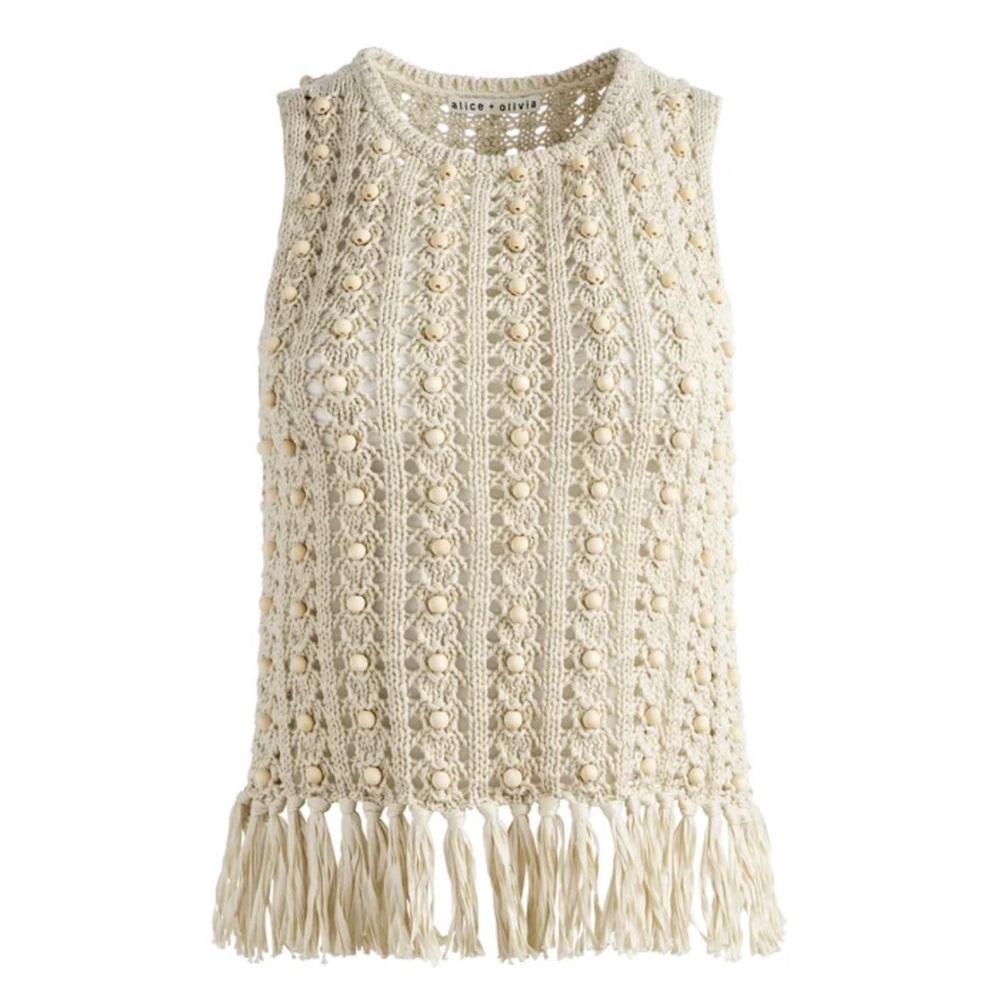 Alice and Olivia Reva top with wooden beads - Picture 1 of 11